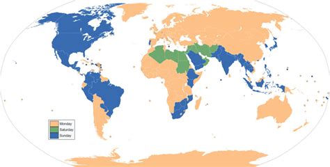 First Day of the Week in Different Countries .